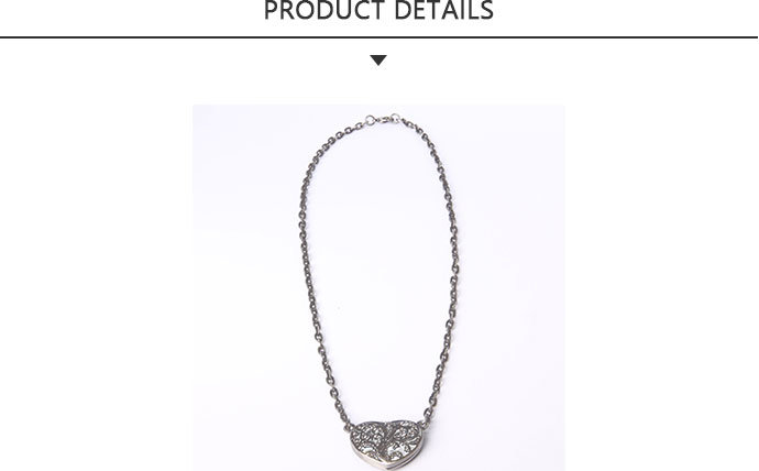 Fashion jewelry Rhodium Plated Necklace with Love