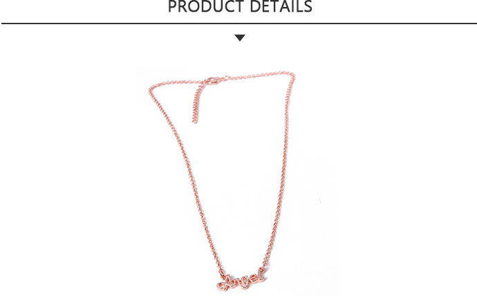 Adjustable Fashion Jewelry Gold Love Pendant Necklace