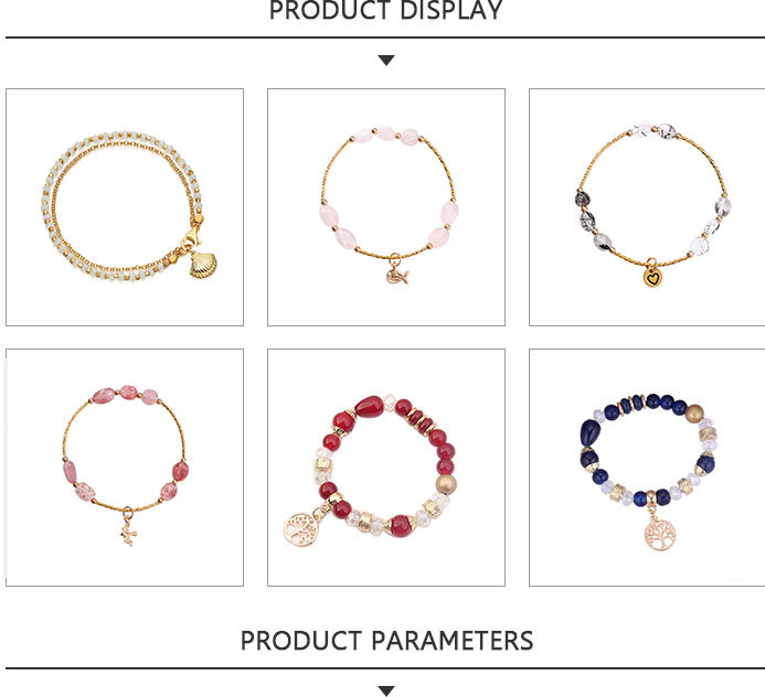 Fashion Jewelry Gold Plating Rope Red Bead Bracelet