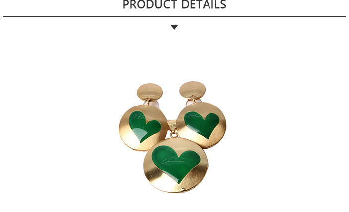 Fashion Gold Plating Roundness Shape Jewelry Set with Green Heart