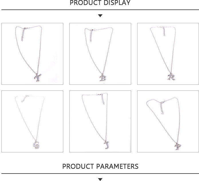 Custom Fashion Jewelry Silver Letter P Pendant Necklace