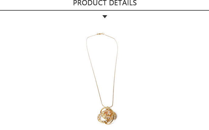 Ingenious Fashion Jewelry Rhinestone Pendant Gold Necklace
