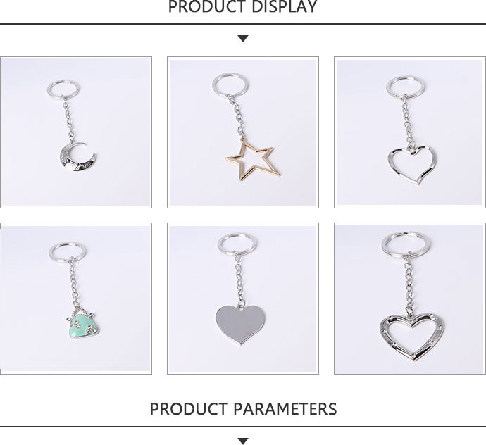 Fashion Metal Moon Keychain with Lettering